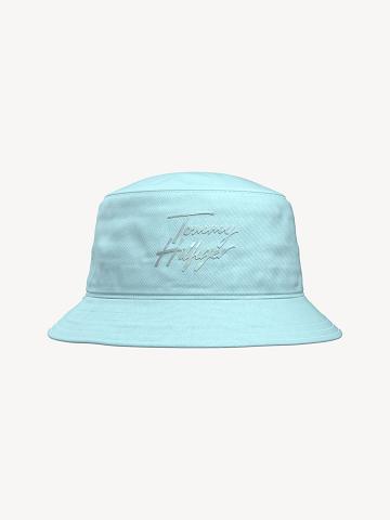 Fiú Tommy Hilfiger Signature Bucket HATS Kék | HU 2363CTV